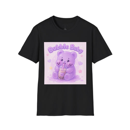 "Bubble Baby" Purple Gooey Gummy Bear — Cute Purple Boba Tea Graphic Tee