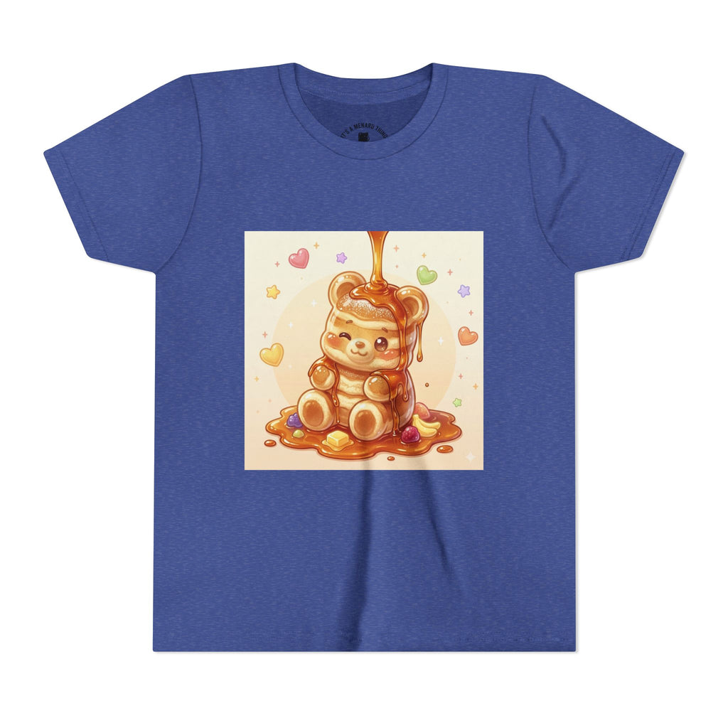 Fluffy Thick Gooey Gummy Pancake Bear Youth T-Shirt