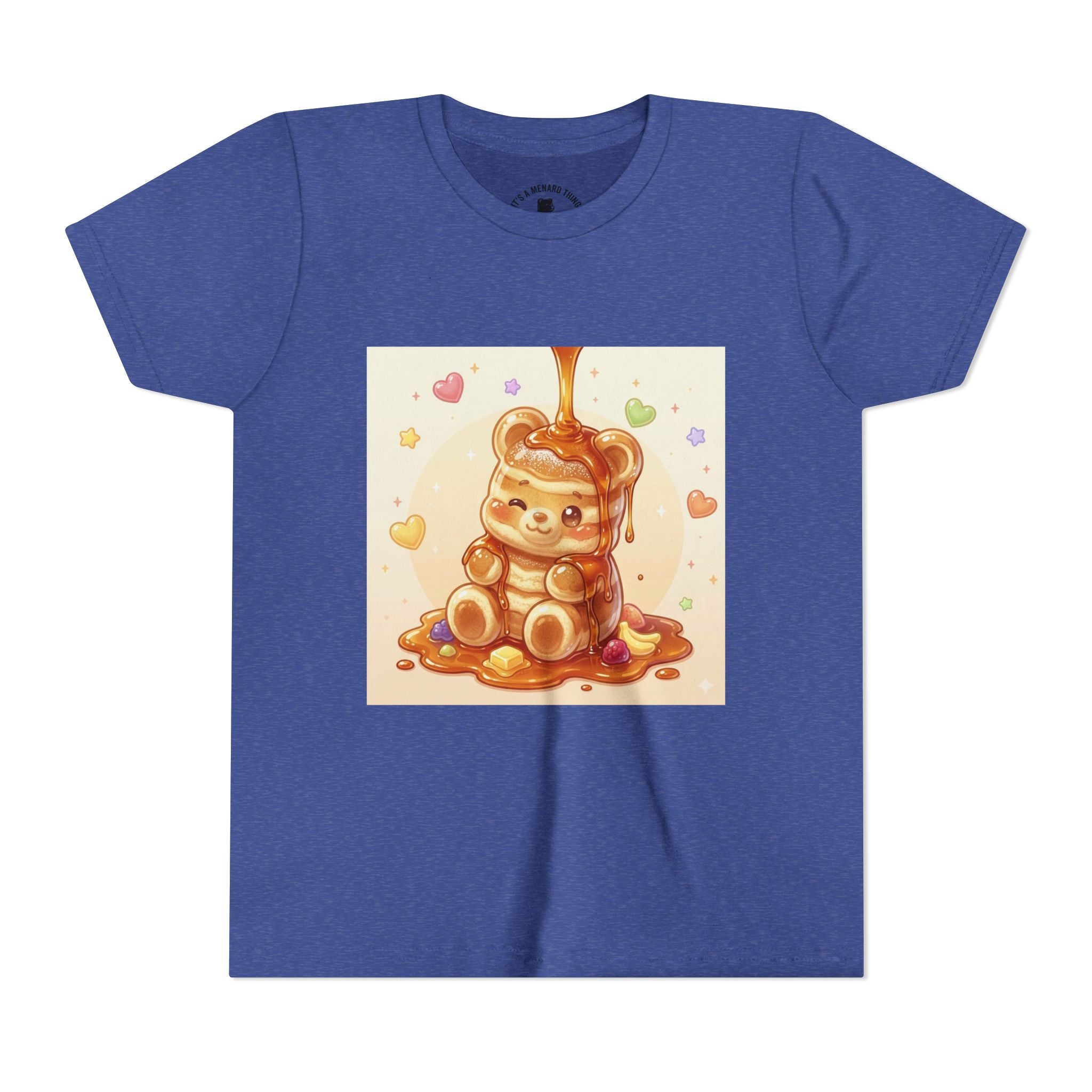 Fluffy Thick Gooey Gummy Pancake Bear Youth T-Shirt