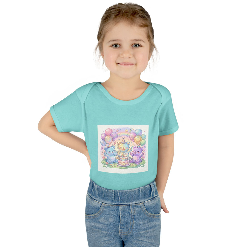 Birthday Gooey Bears, Cake & Balloons Infant Onesie