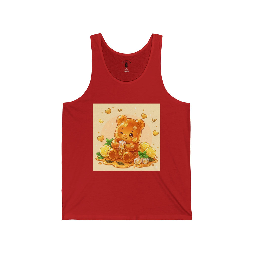 Honey Iced Tea, Golden Gooey Gummy Bear — Kawaii Design Tank Top