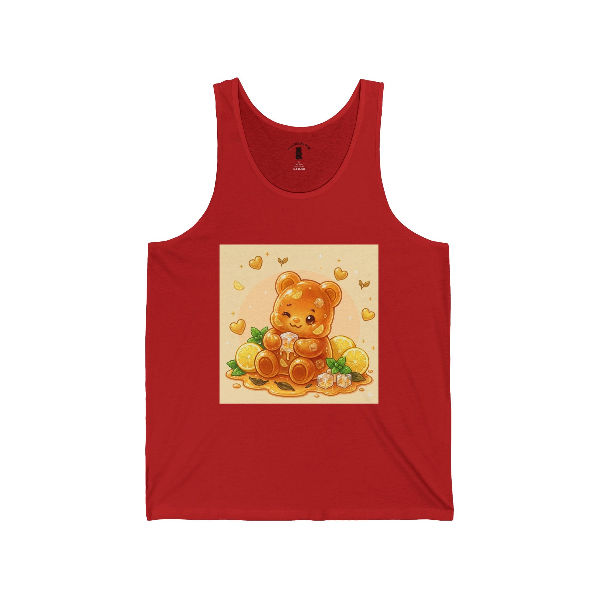Honey Iced Tea, Golden Gooey Gummy Bear — Kawaii Design Tank Top