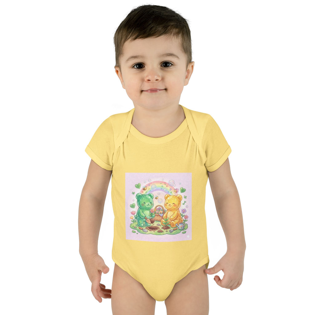 Infant Bodysuit — Gooey Gummy Bears Gardening Baby Onesie