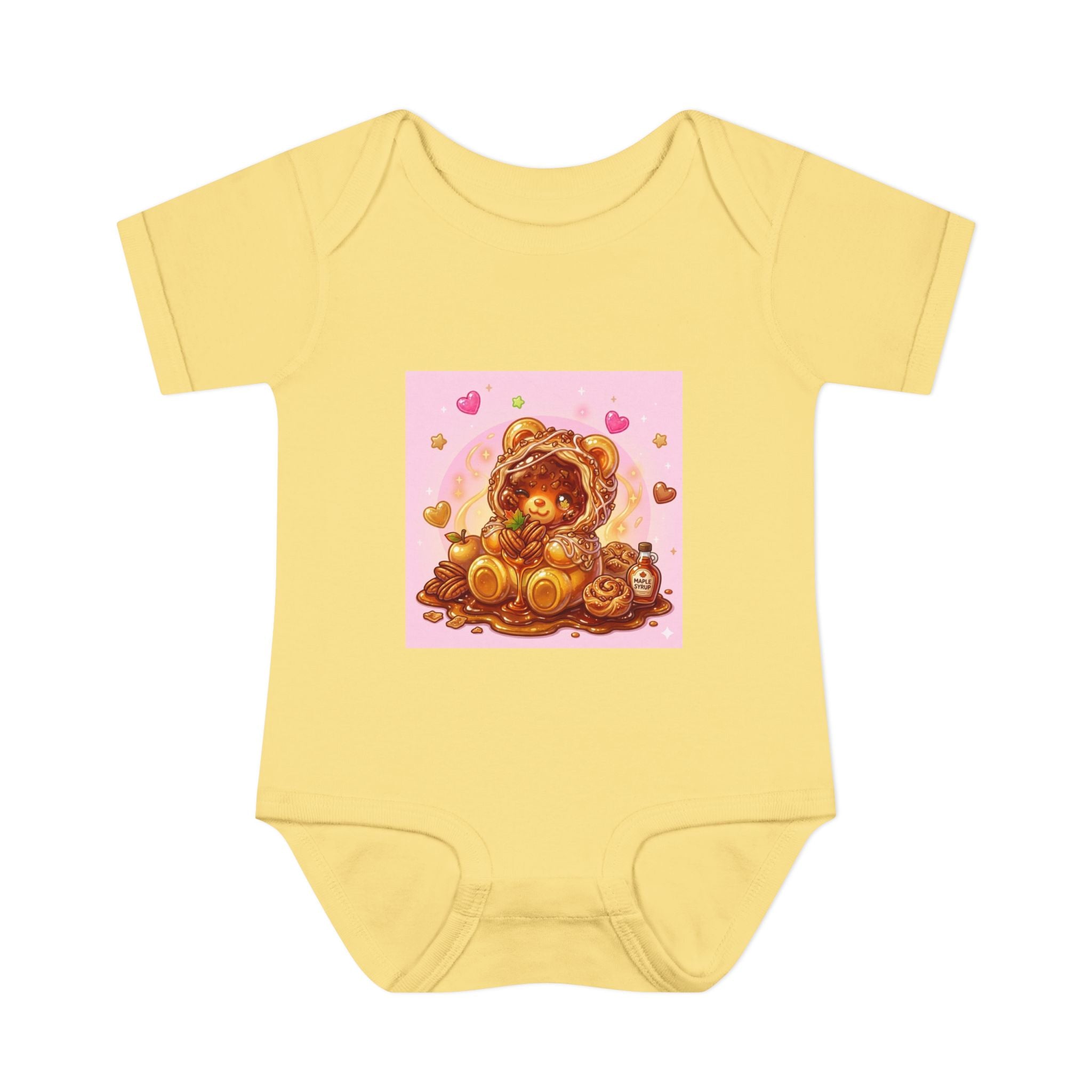 Maple Pecan Danish Gooey Gummy Bear in Puff PJs Baby Onesie