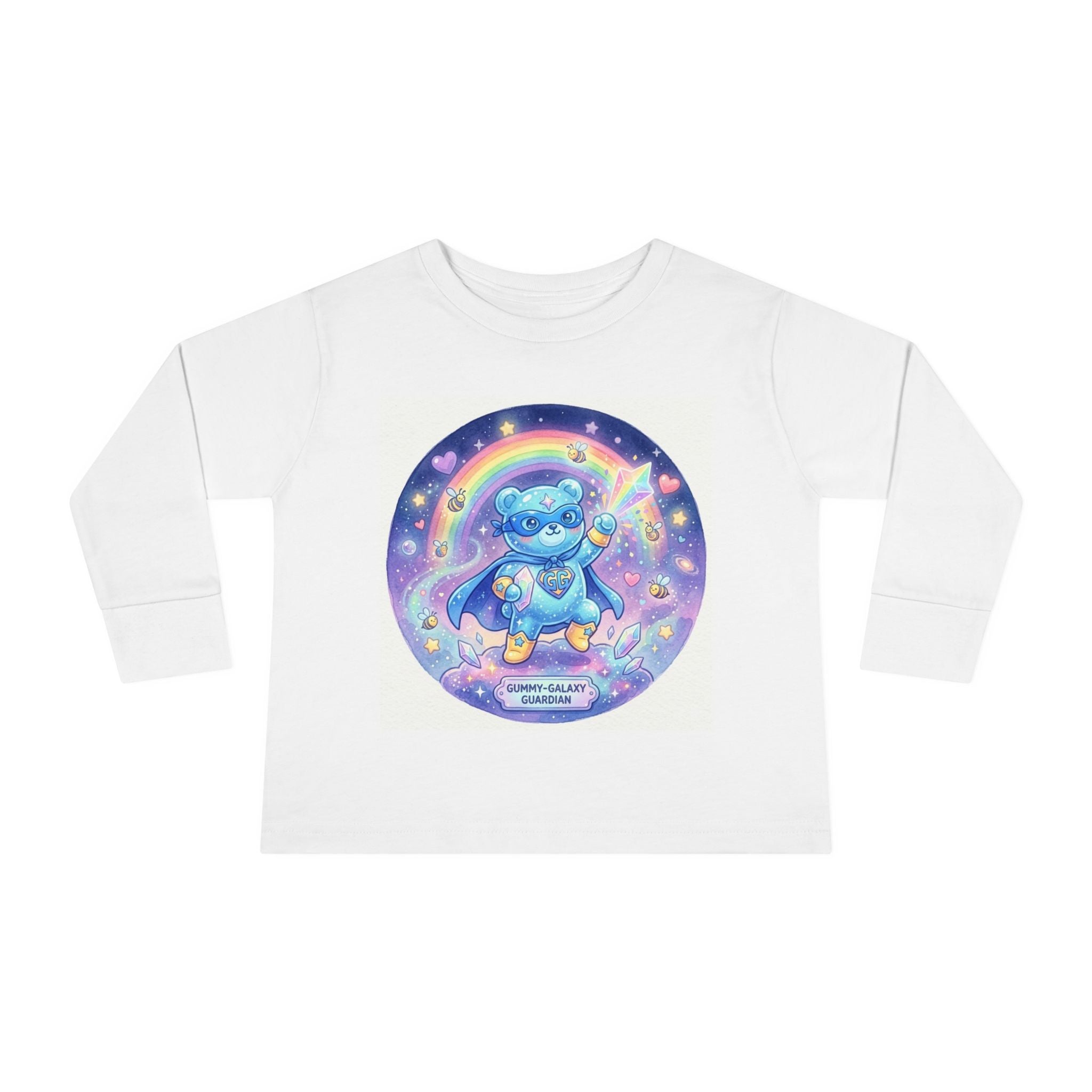 Superhero Blue Oozy Bear- Graphic Long Sleeve Shirt