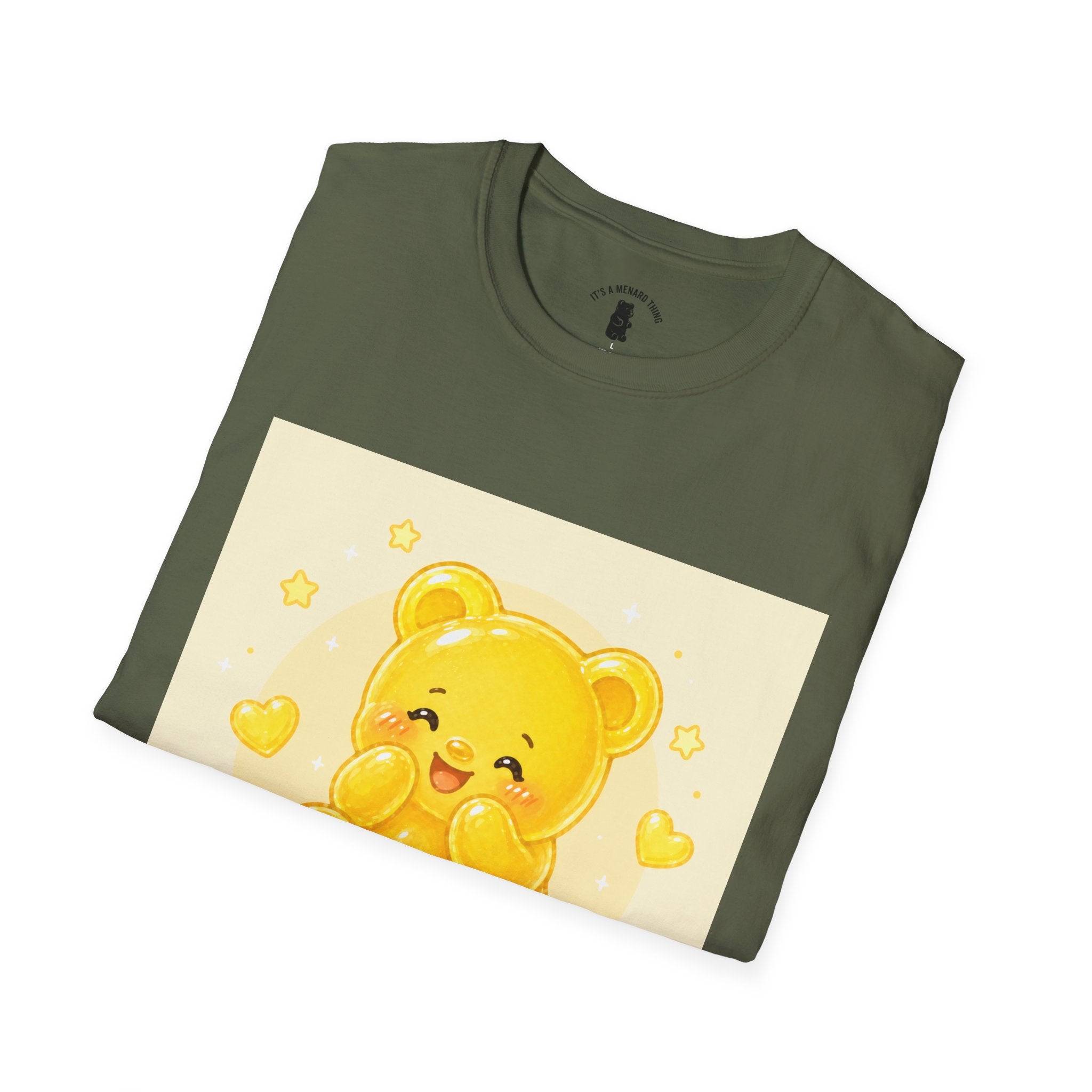 "Good Vibes Only" Yellow Gooey Gummy Bear- Cute Graphic Tee