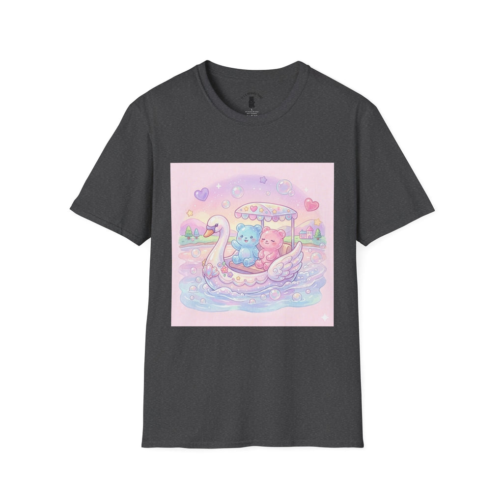 Romantic Swan Boat Ride, Gooey Gummy Friends— Kawaii Graphic T-Shirt