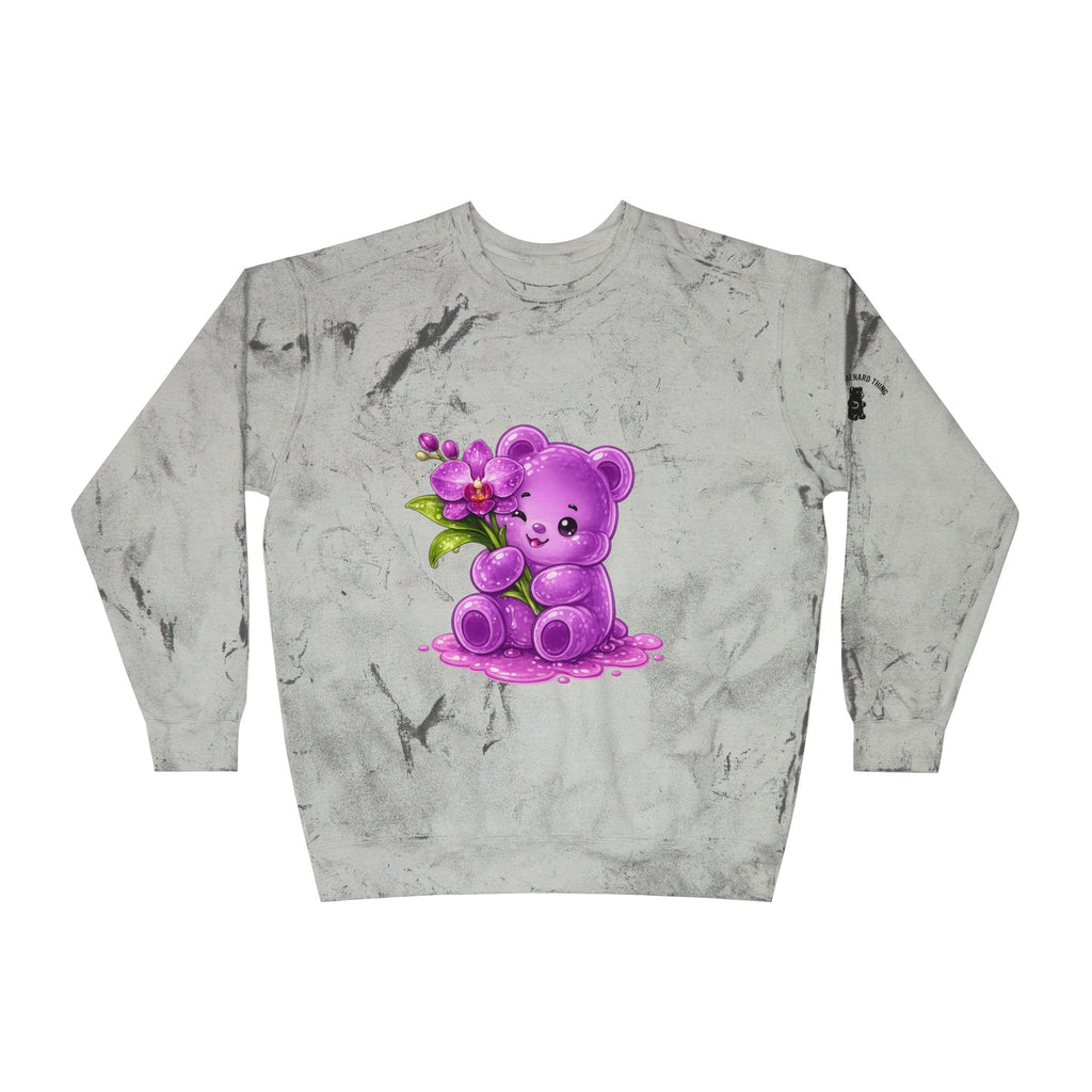 Orchid Bloom, Purple Special Gooey Gummy Bear- Kawaii Graphic Sweatshirt