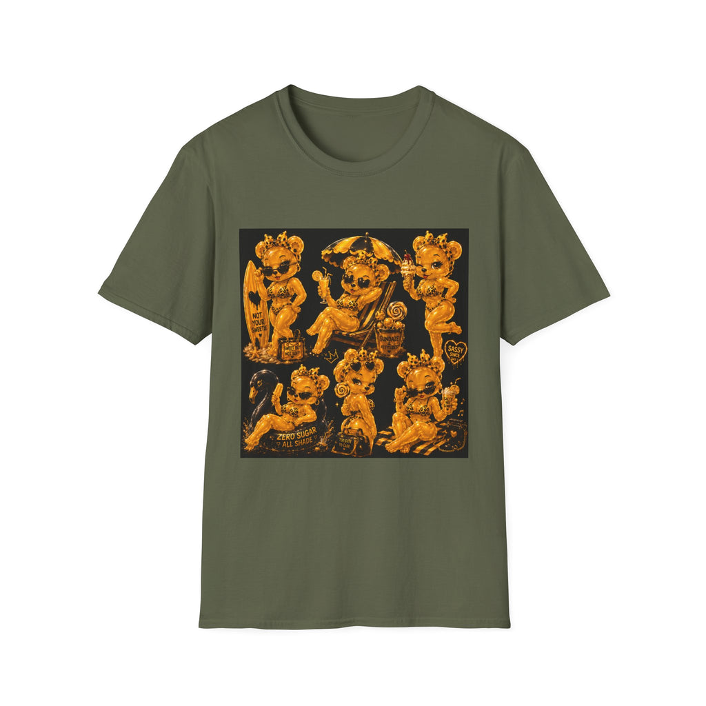 Vintage Style Oozy Bear Beach Babe Pin Up- Adult Graphic Shirt (18+)