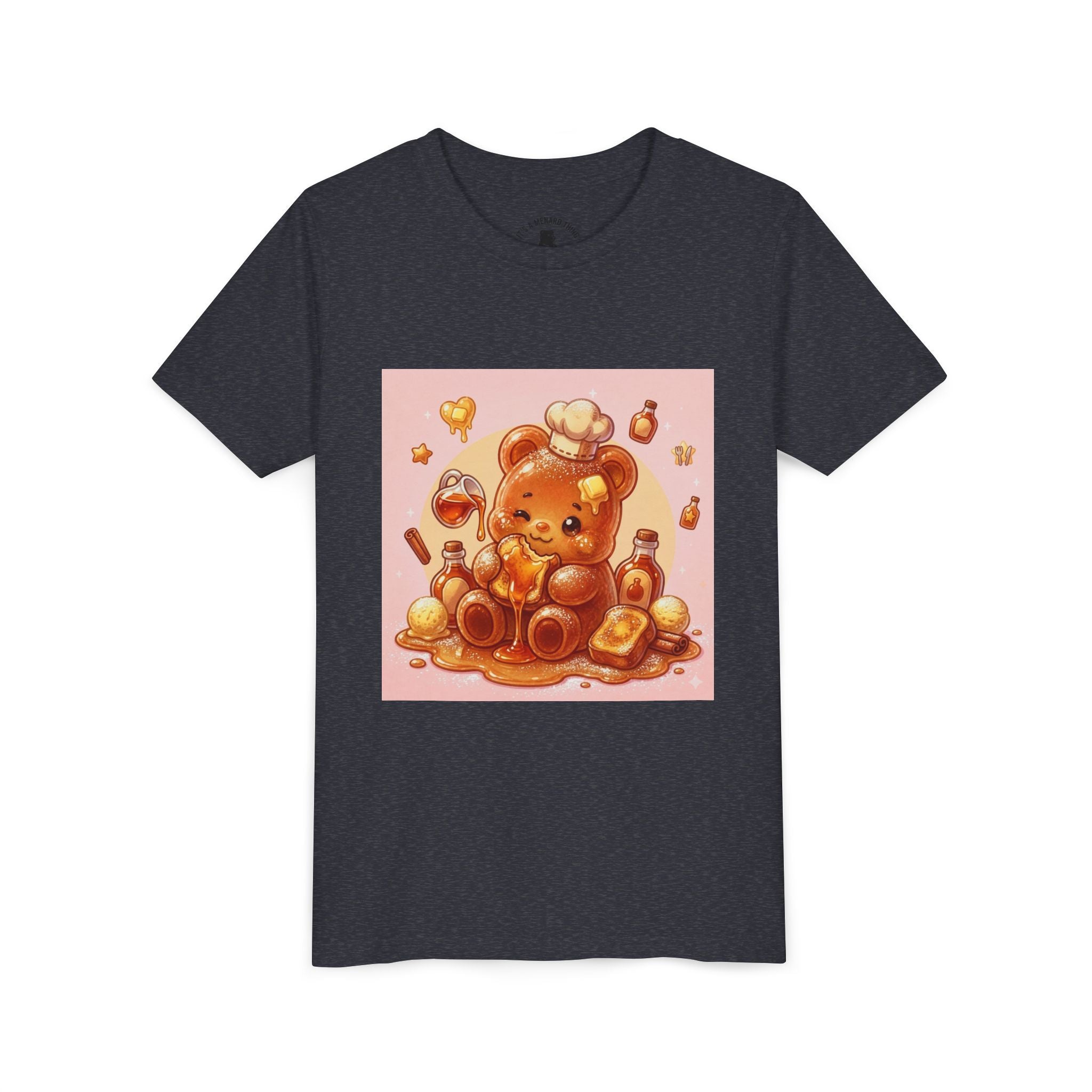 Kids Thick French Toast Gooey Gummy Chef Bear Graphic T-Shirt