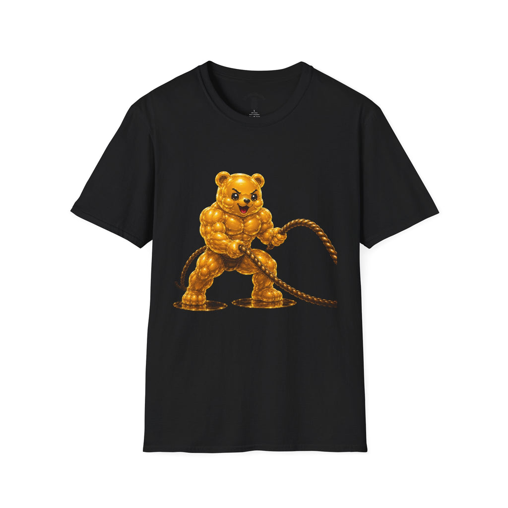 Rope Workout, Golden Yellow Oozy Buff Bear Gym Special- Adult Graphic Shirt (18+)