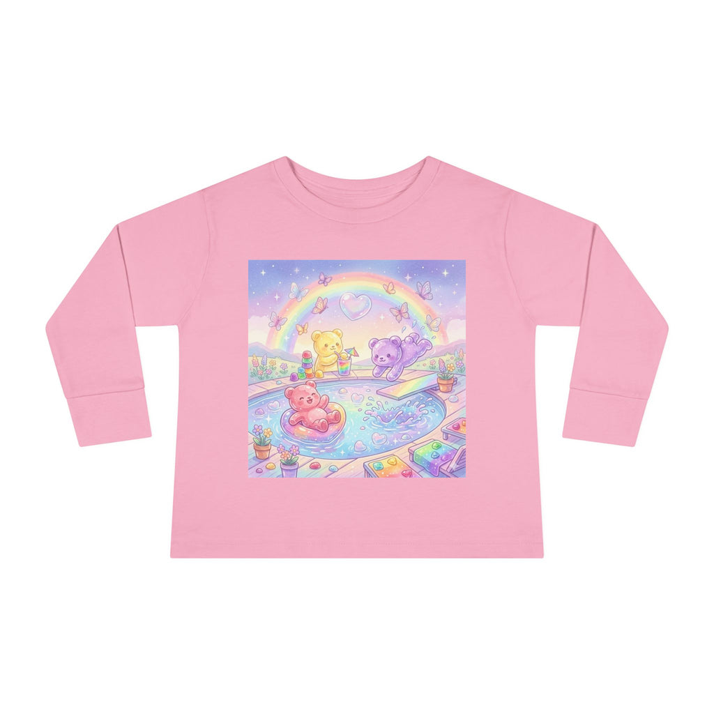 Pool Party, Swim Time Oozy Bear Summer Friends Group- Graphic Long Sleeve Shirt
