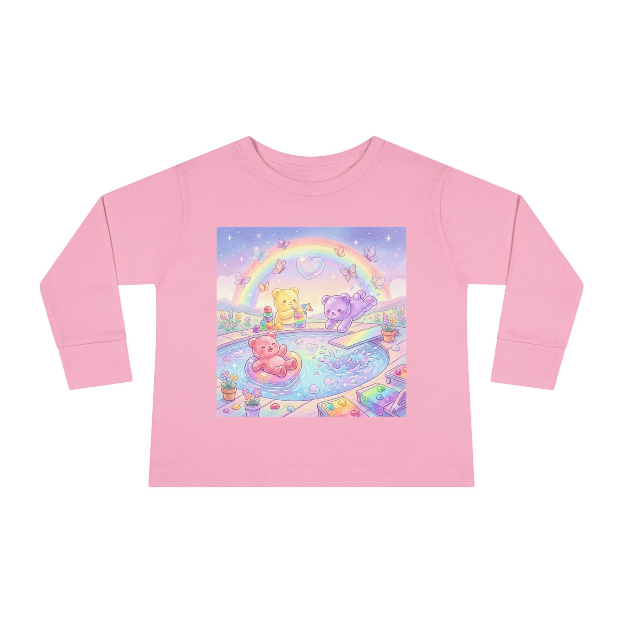 Pool Party, Swim Time Oozy Bear Summer Friends Group- Graphic Long Sleeve Shirt