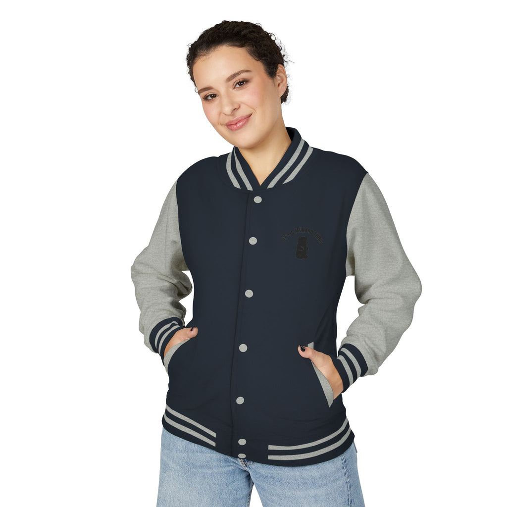 Special Purple Flower Cluster, Oozy Bear Gummy Friend- Letterman Graphic Jacket