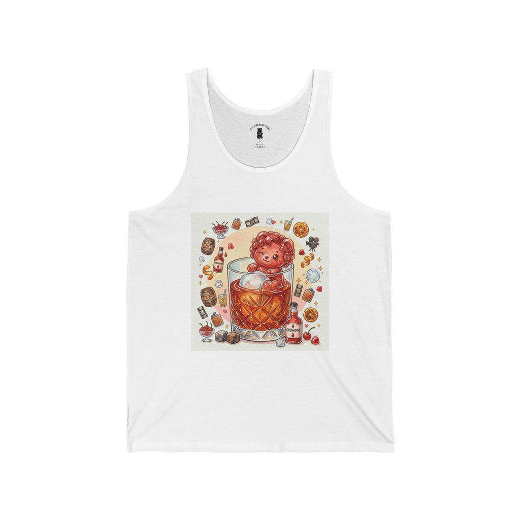 Whimsical Shirely Temple Cocktail Special, Boozey Gooey Gummy Bear— Kawaii Graphic Tank Top