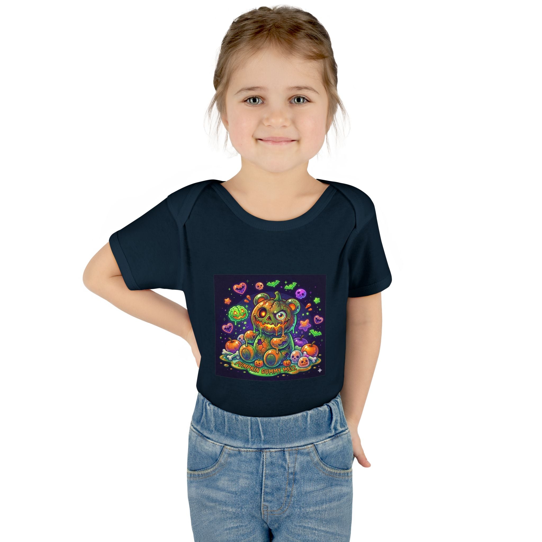 Halloween Pumpkin Head Gooey Gummy Bear - Infant Onesie