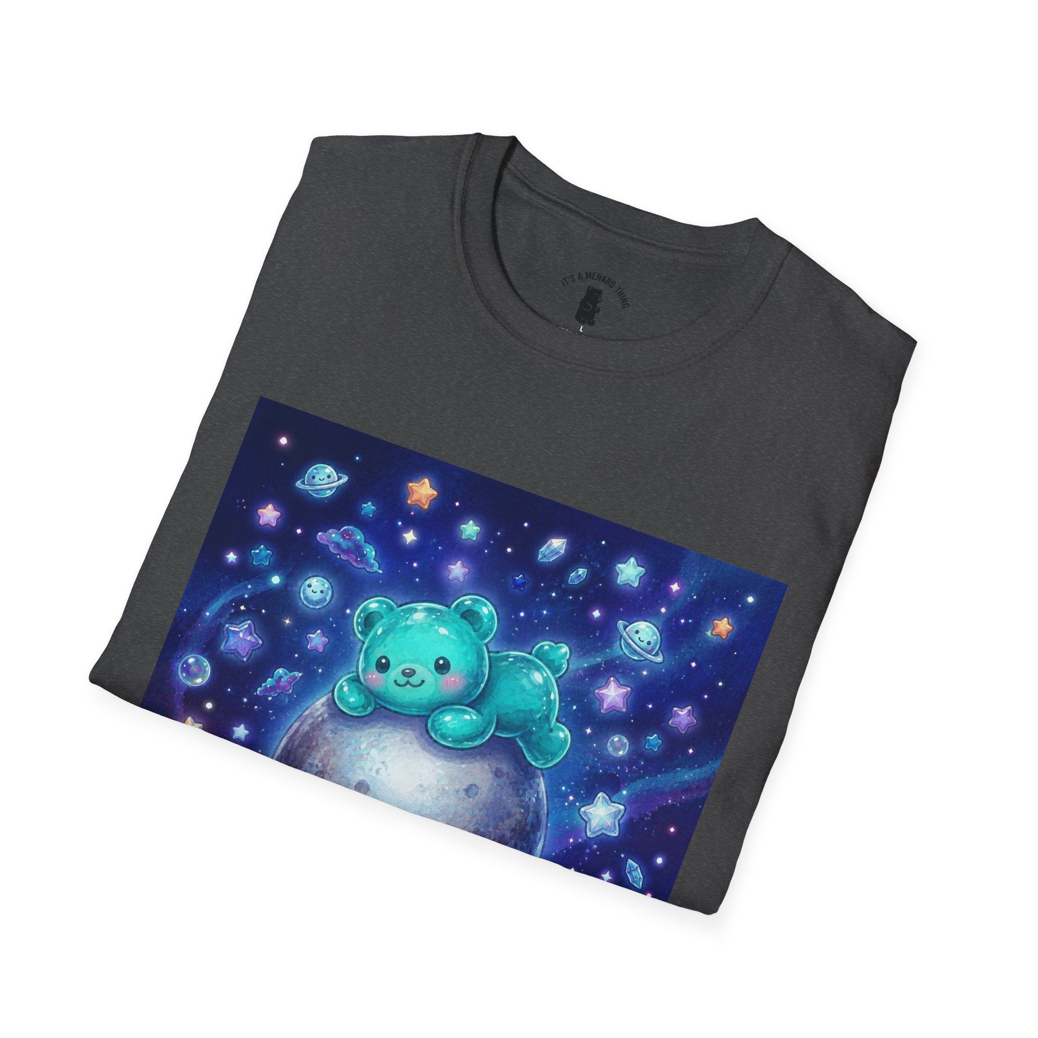 Lets Nap with Pluto, Teal Crystal Blue Gooey Gummy Bear- Kawaii Graphic T-Shirt