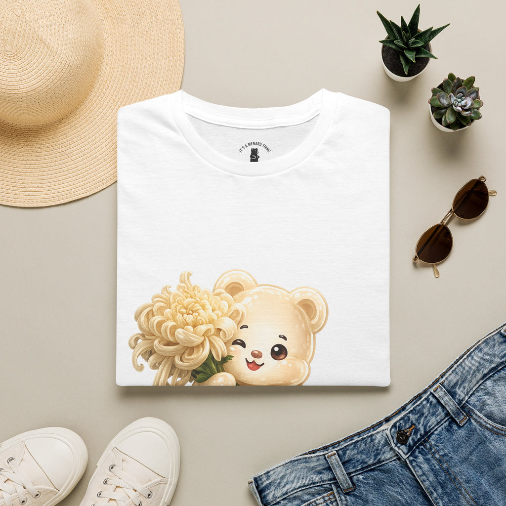 Chrysanthemum Special, Cream Oozy Bear Friend Special Flower Additon- Graphic Shirt