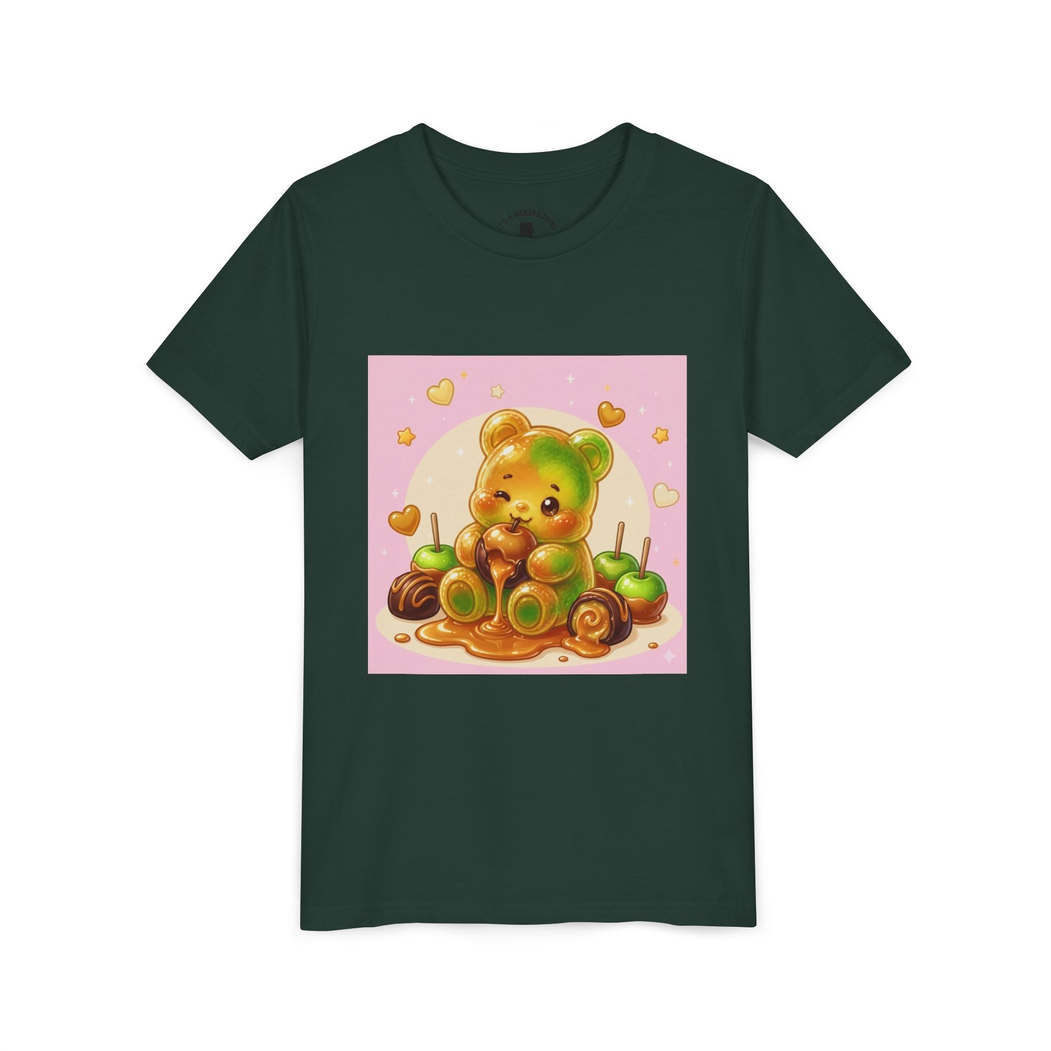 Caramel Apple Gooey Gummy Bear Graphic Kids T-Shirt