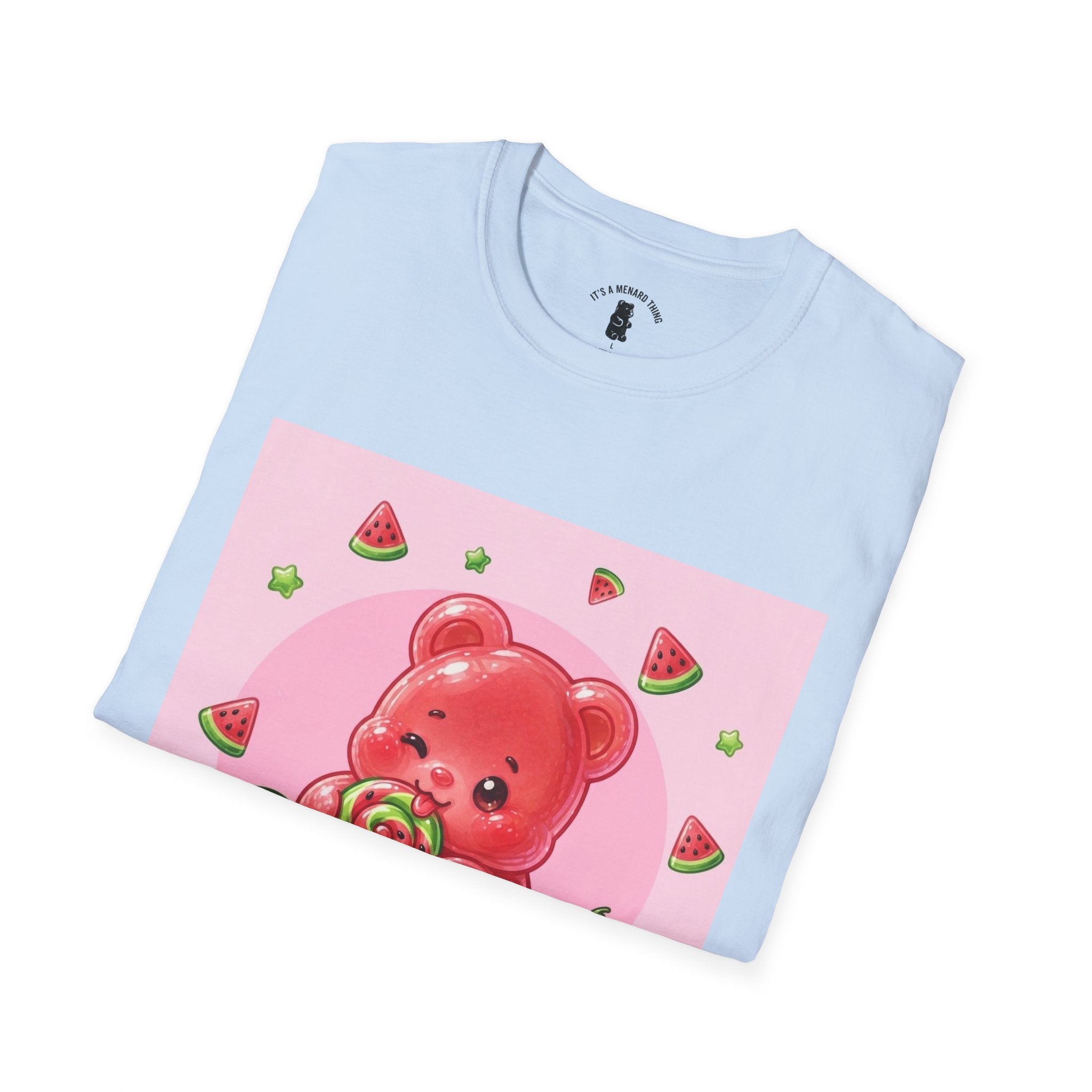 Watermelon Lollipop Gooey Gummy Bear T-Shirt — Kawaii Fruit Graphic Tee