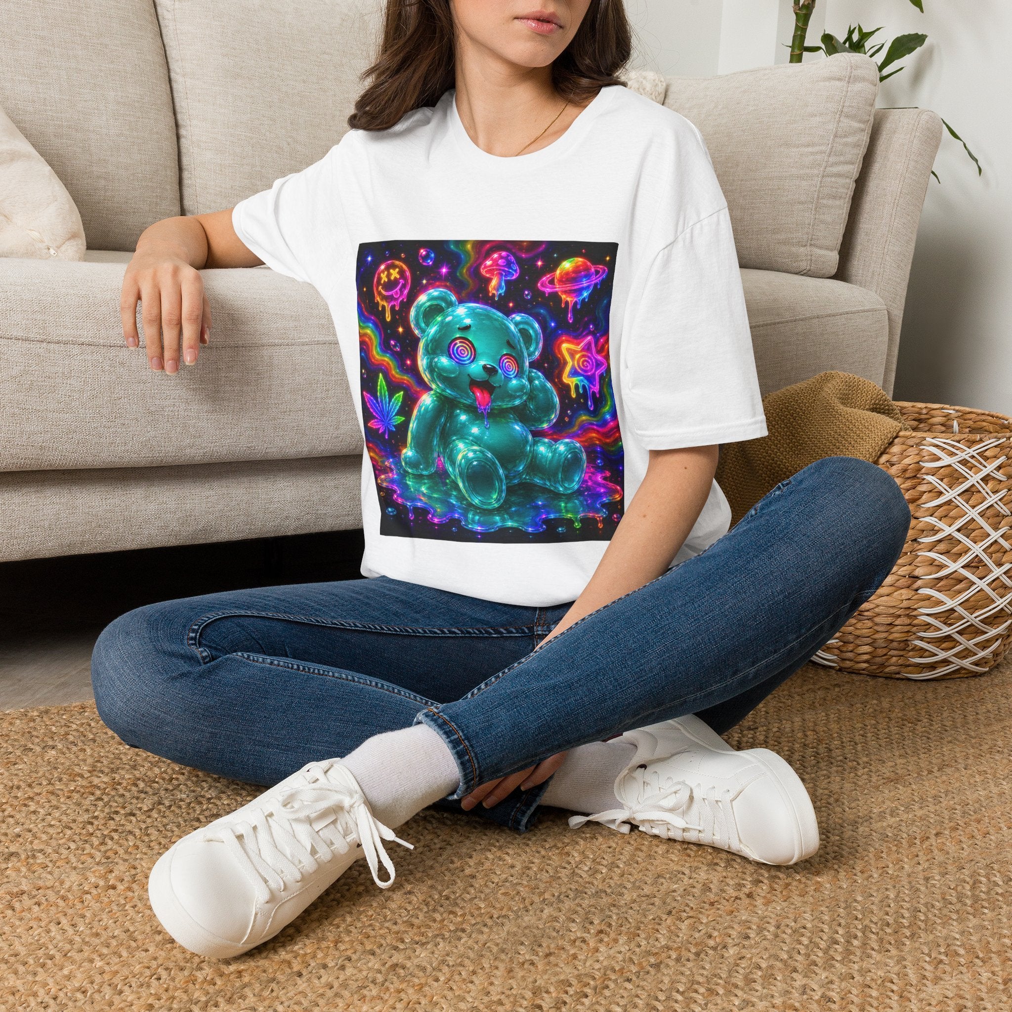 Psychedelic Neon Special Addition Oozy Bear Gummy Friend— Graphic Shirt (Adult Only)