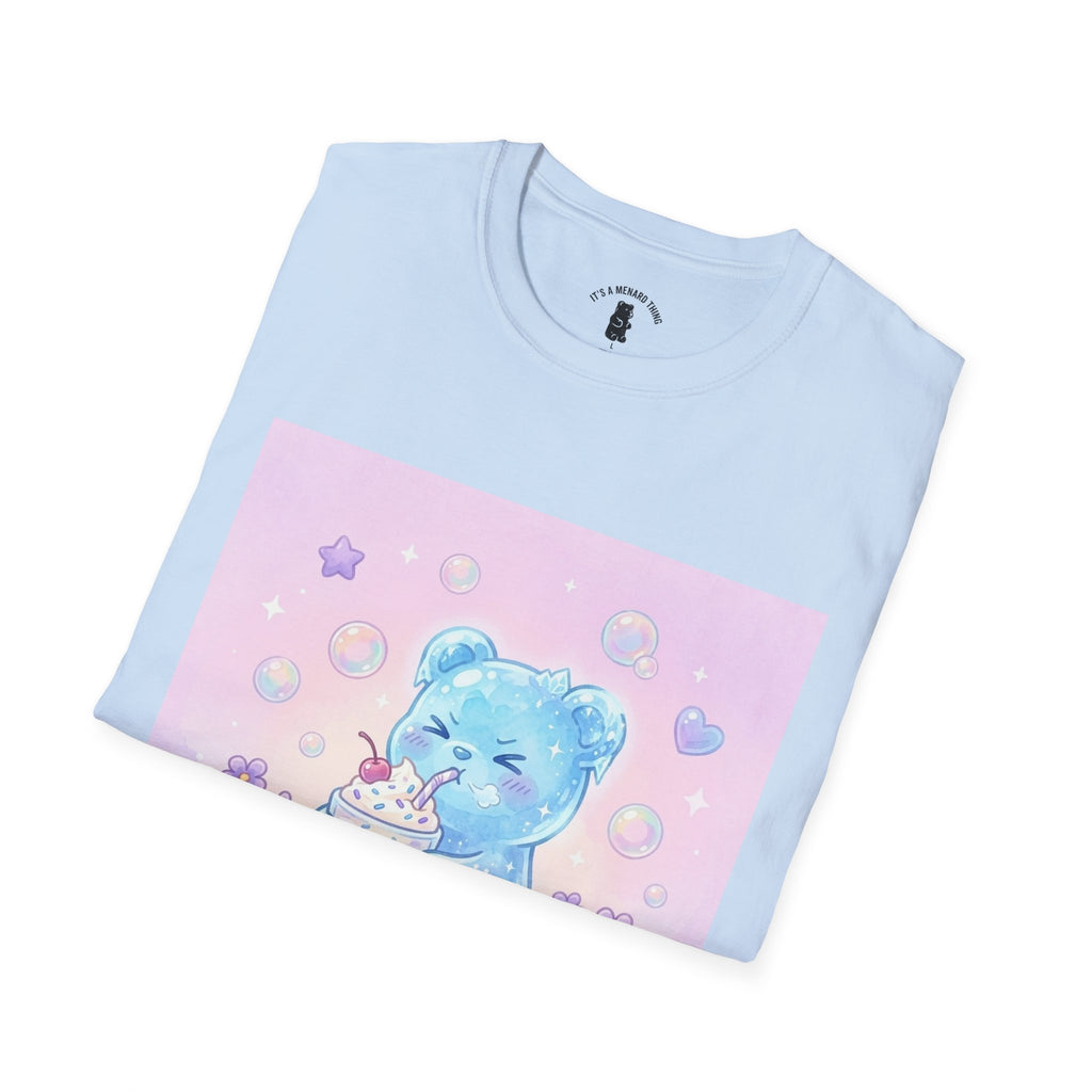 Cute Blue Iced Milkshake, Gooey Gummy Bear — Pastel Kawaii Graphic Tee