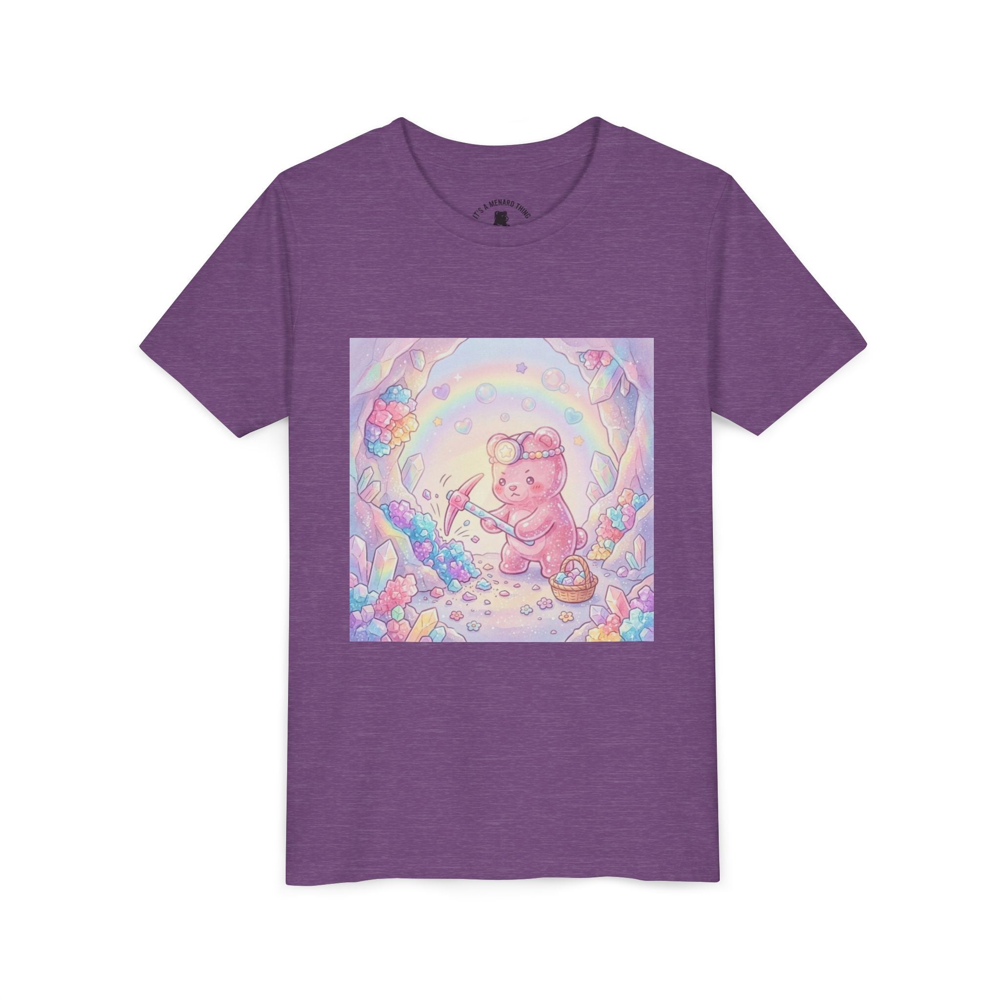 Digging for Crystal Candy Pink Gooey Gummy Bear Illustration