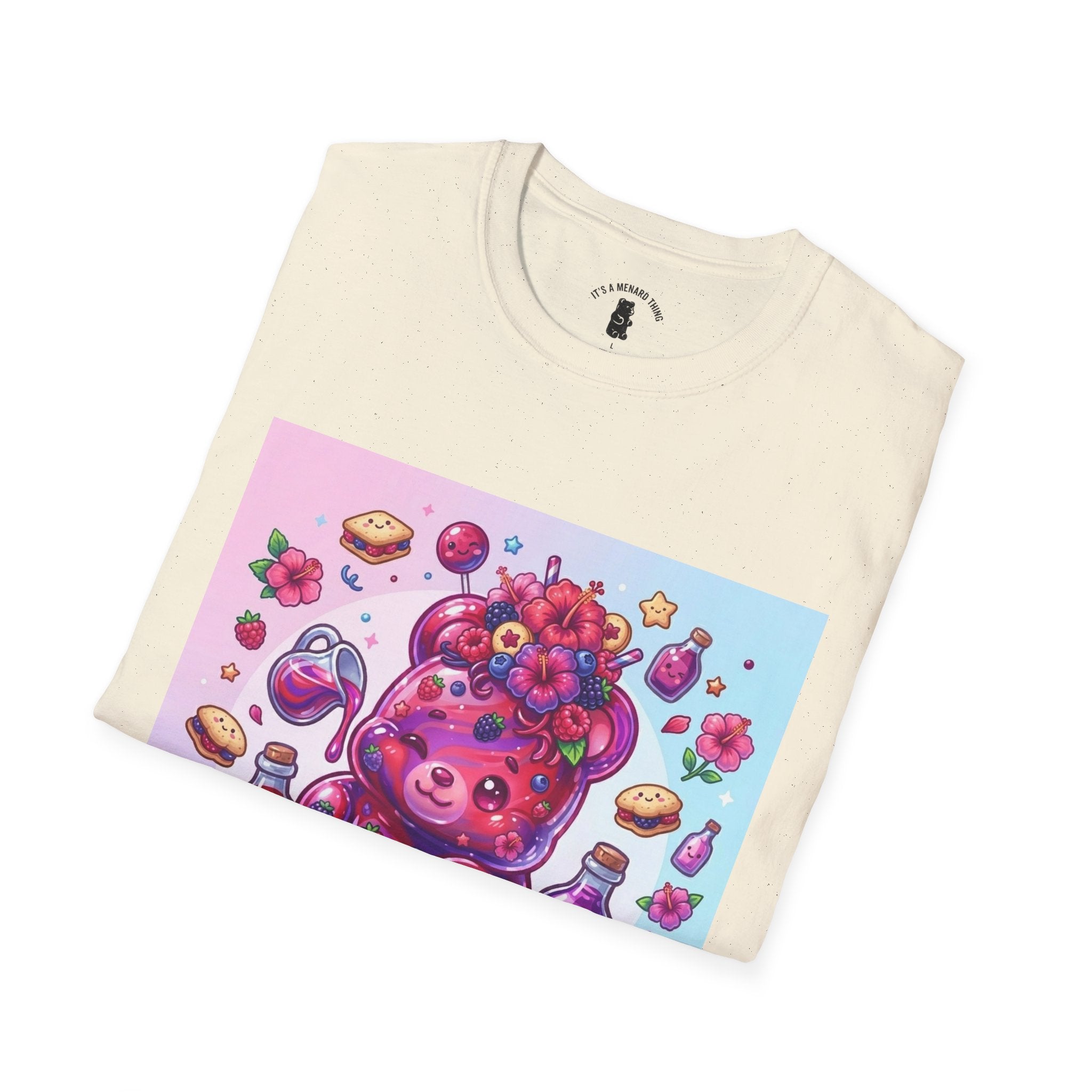 Hibiscus and Mixed Berry Jam, Exotic fruit Flower Gooey Gummy — Kawaii Illustrated T-Shirt