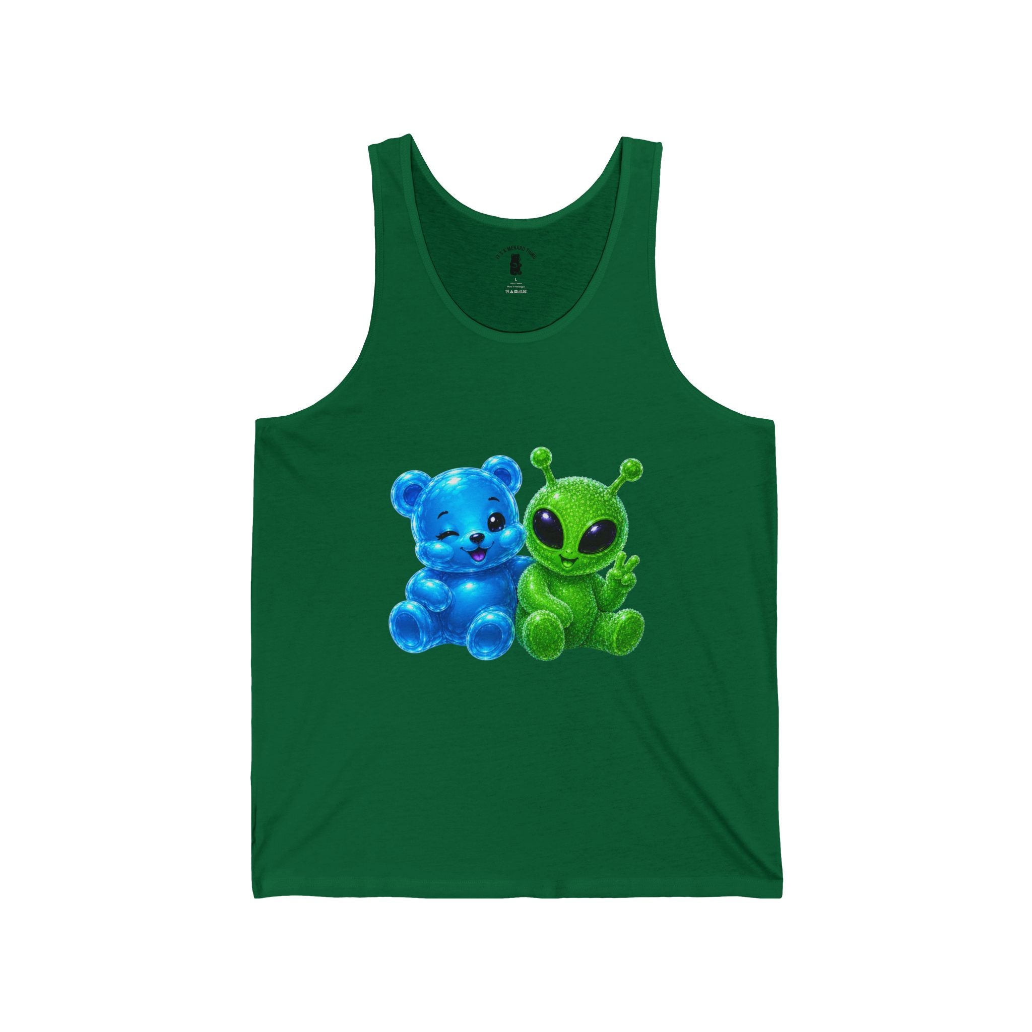 Alien & Blue Oozy Bear Gummy Friend Special Addition- Graphic Tank Top