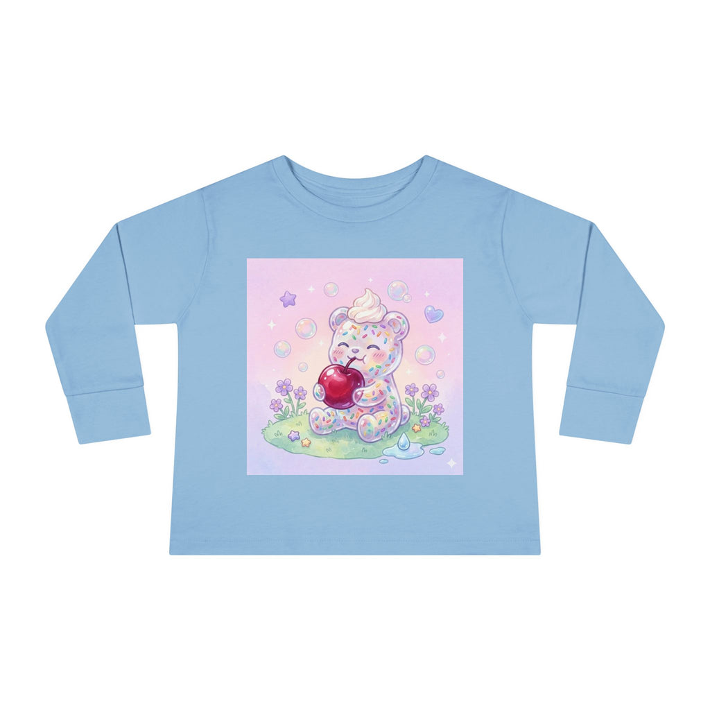 White Birthday Sprinkles with Cherry Snack, Oozy Bear Friend- Graphic Long Sleeve Shirt