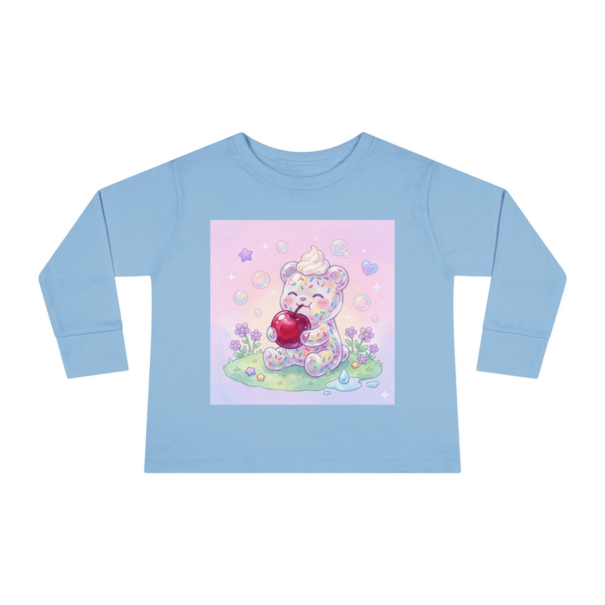 White Birthday Sprinkles with Cherry Snack, Oozy Bear Friend- Graphic Long Sleeve Shirt