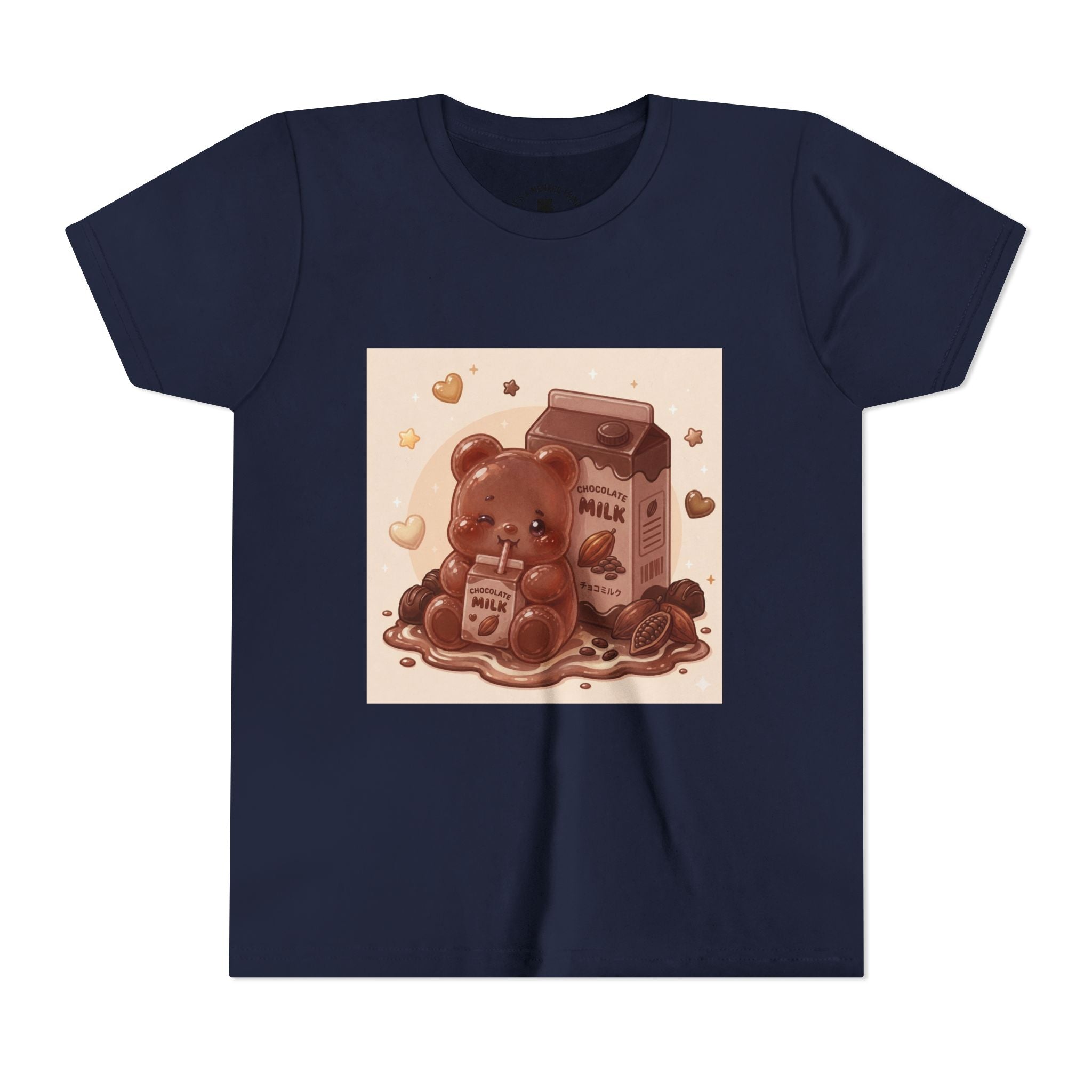 Kids Milk Chocolate Gooey Gummy Bear — Cute Milk Carton Graphic Youth T-Shirt