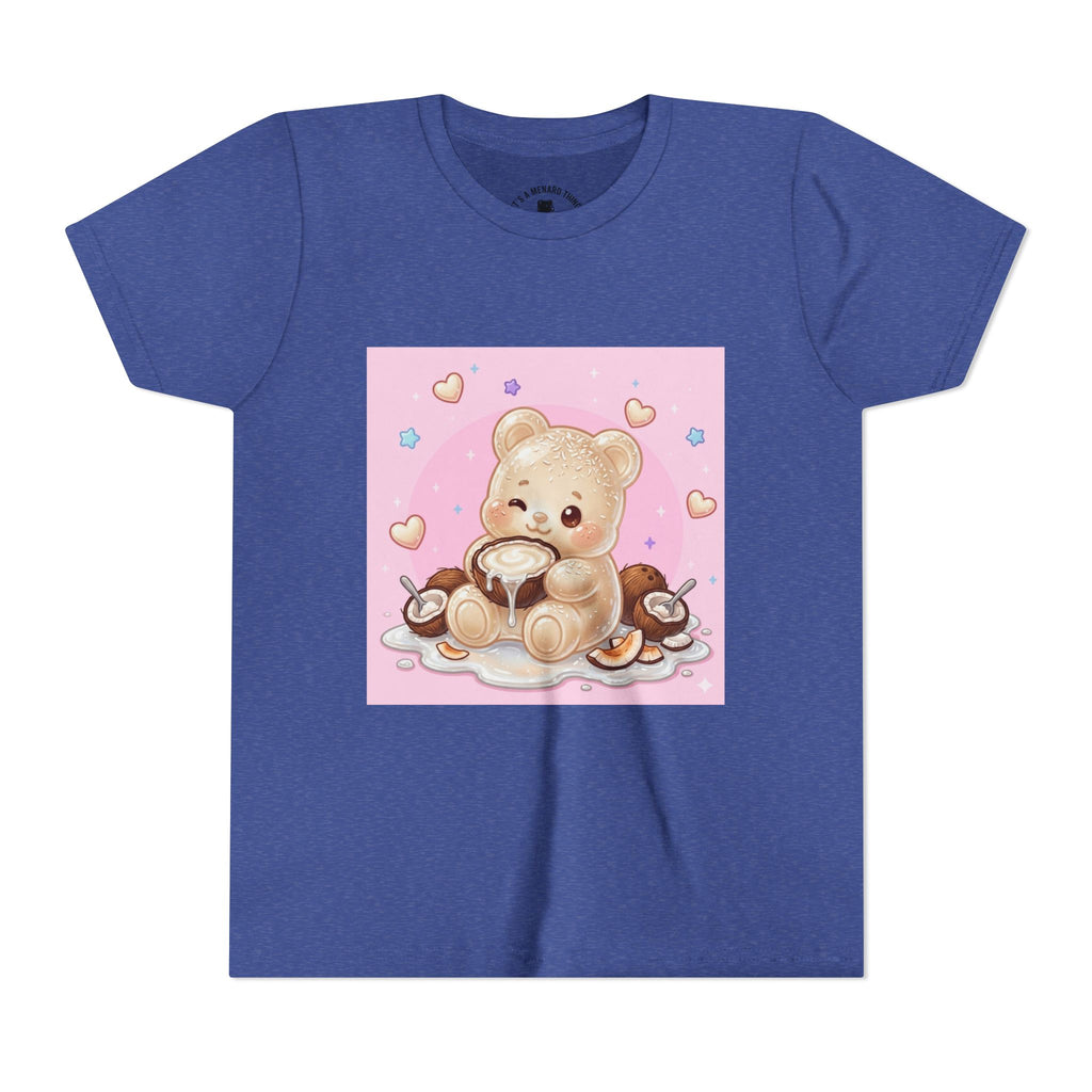Gooey Gummy Coconut Milk Bear Kids T-Shirt (Pink Hearts)