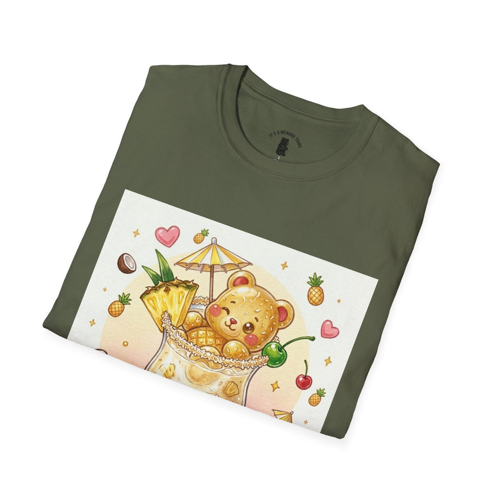 Pina Colada on the Beach, Boozy Gooey Gummy Bear- Kawaii Graphic T-Shirt