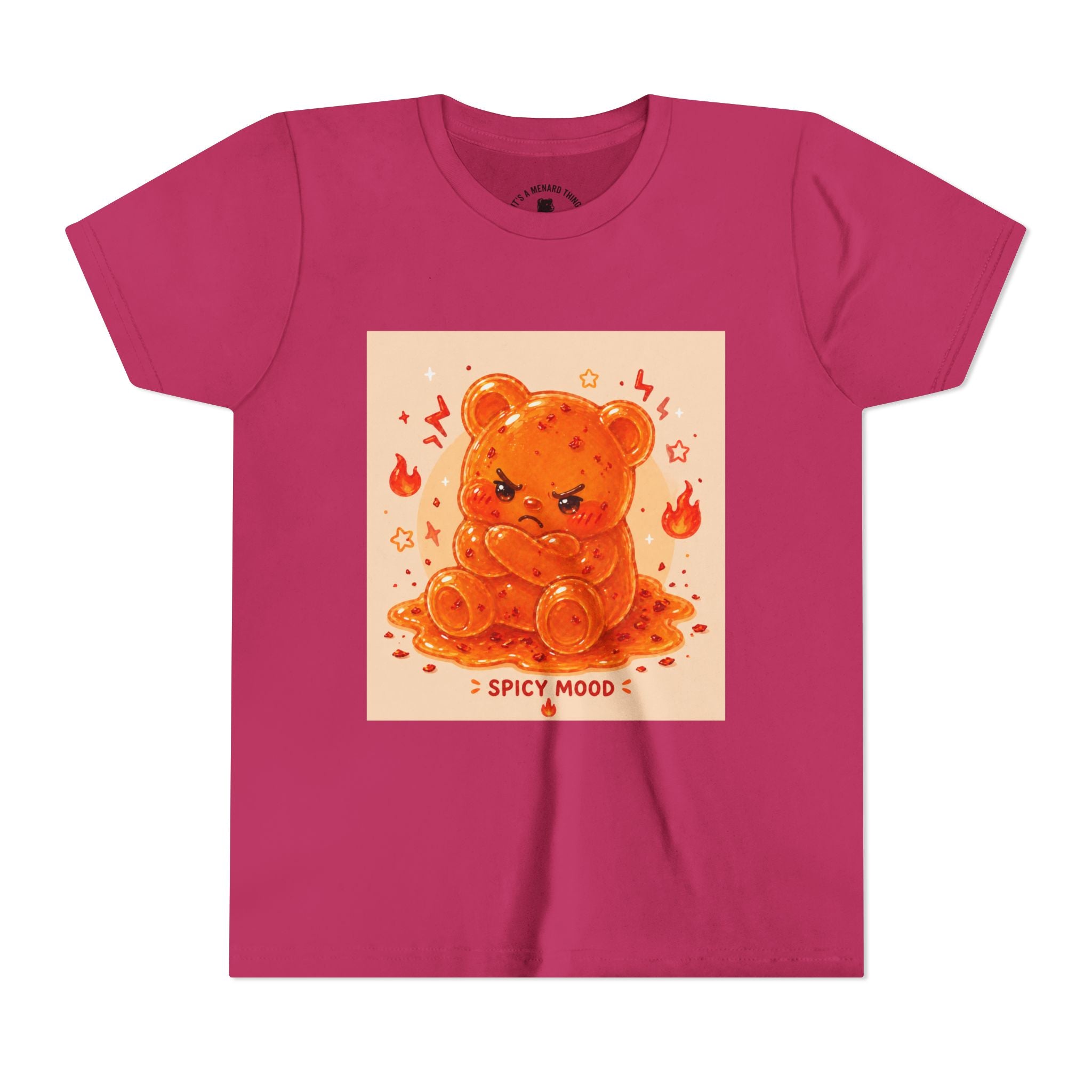 Spicy Mood Tangy Orange Gooey Gummy Bear - Angry Kawaii Bear Graphic