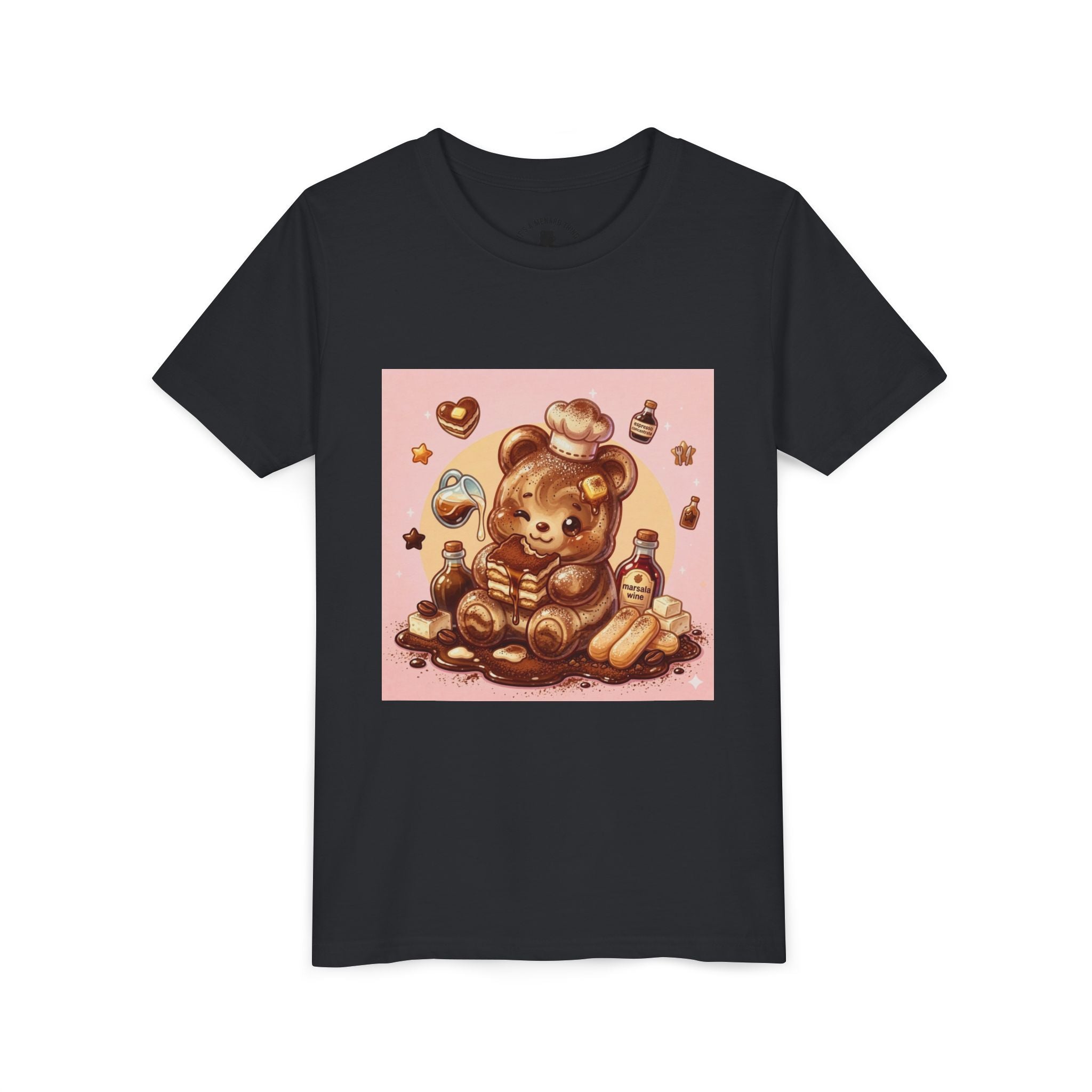 Tiramisu Gooey Gummy Chef Bear Graphic Youth T-Shirt