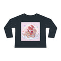Cute Santa Oozy Bear in Sleigh Christmas- Graphic Long Sleeve Shirt