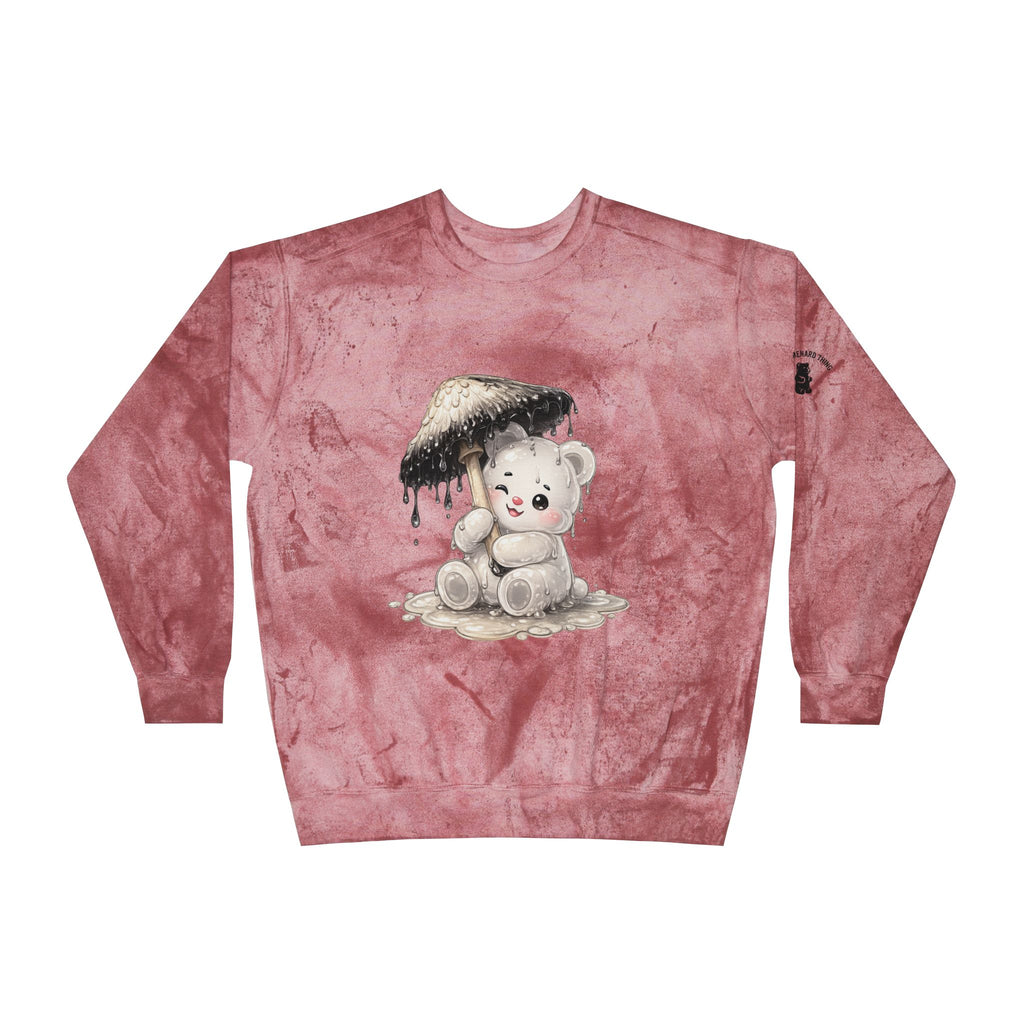 Pretty White Drooping Ink Cap, Gooey Gummy Bear-Tie-Dye Graphic Sweatshirt