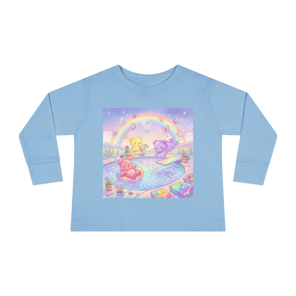 Pool Party, Swim Time Oozy Bear Summer Friends Group- Graphic Long Sleeve Shirt