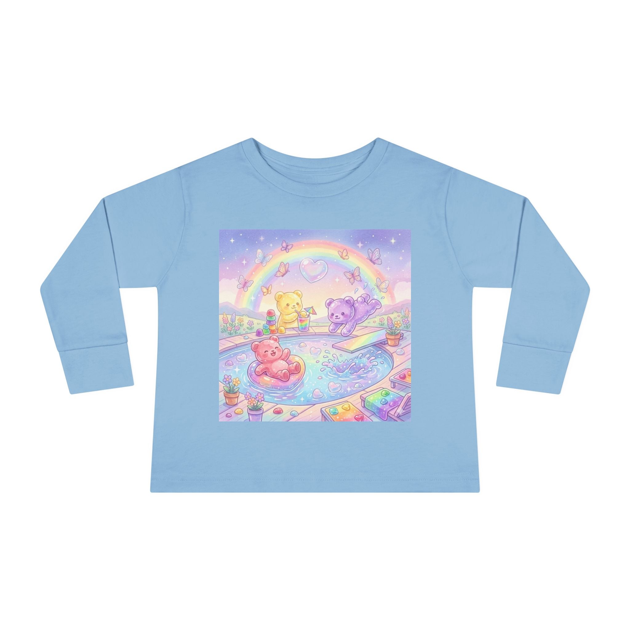Pool Party, Swim Time Oozy Bear Summer Friends Group- Graphic Long Sleeve Shirt