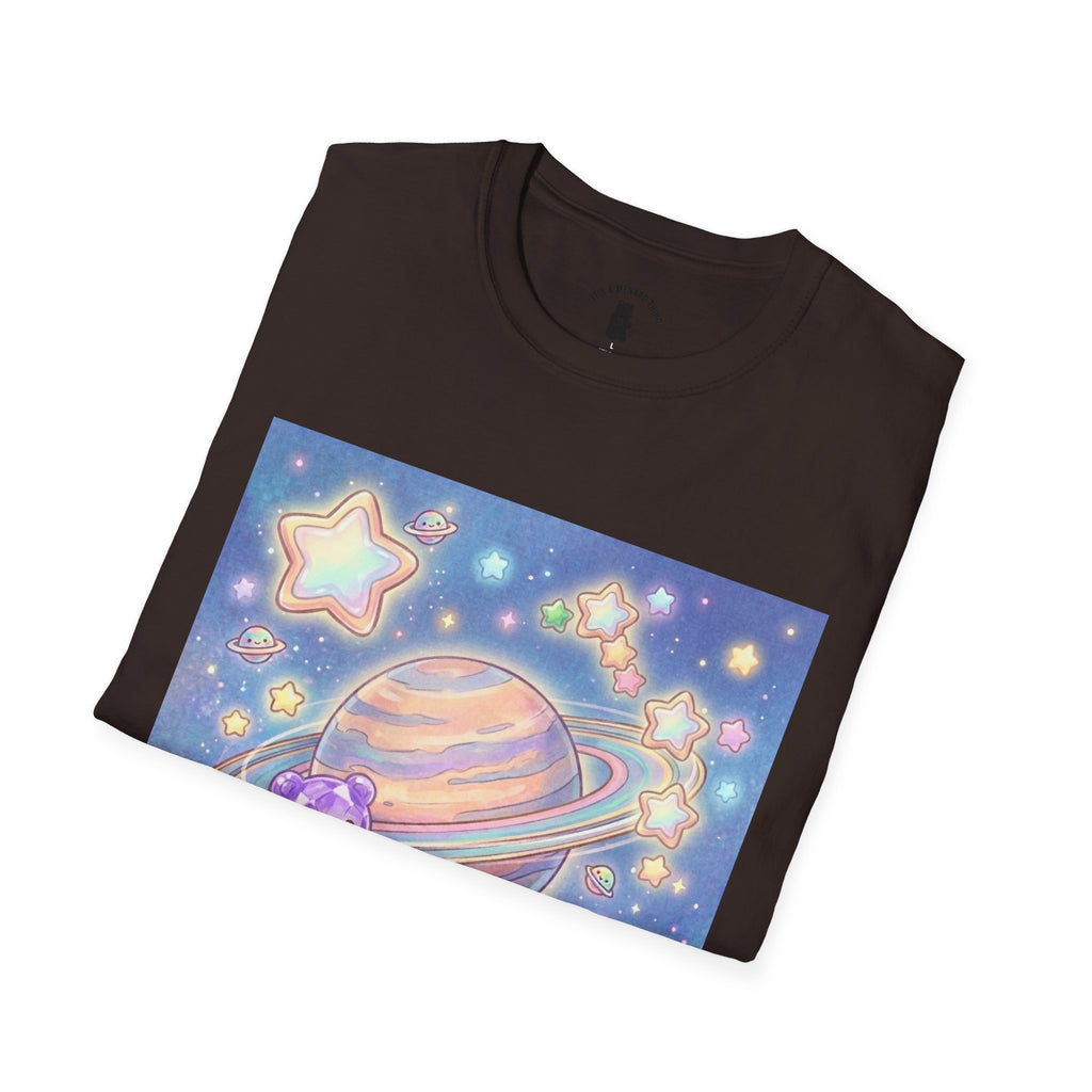 Look Upon Saturn, Purple Crystal Gooey Gummy Bear — Kawaii Graphic T-Shirt