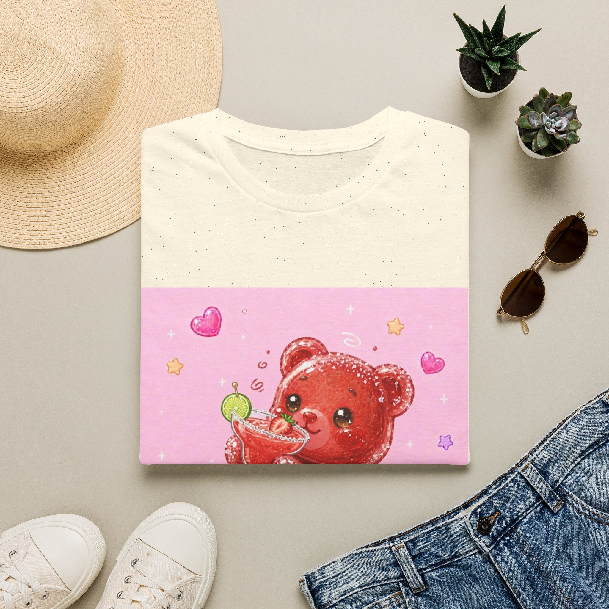 Yummy Strawberry Daiquiri, Red Oozy Boozy Gummy Drinking Pal- Graphic Shirt
