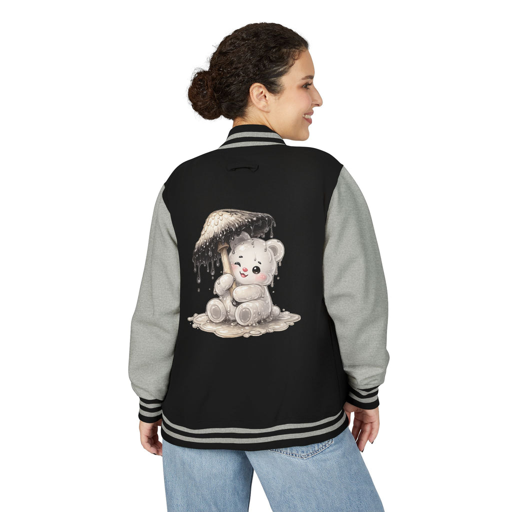 Pretty Ink Cap Mushroom, White Gooey Gummy Bear – Vintage Varsity Jacket