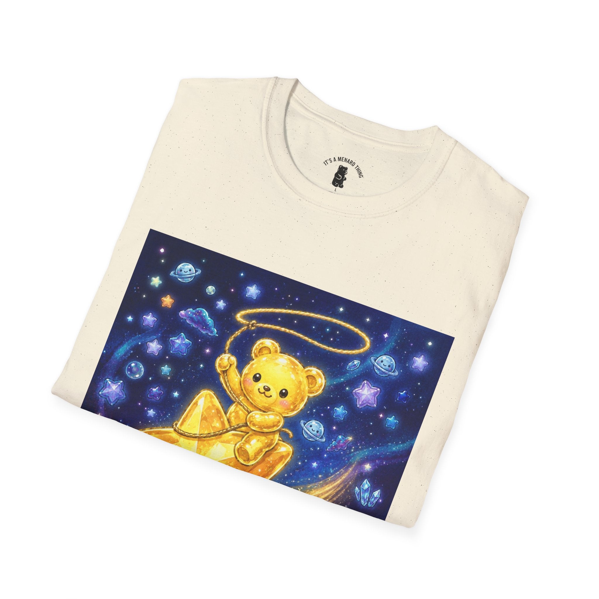 Rodeo Star, Golden Crstyal Gooey Gummy Bear- Kawaii Graphic T-Shirt