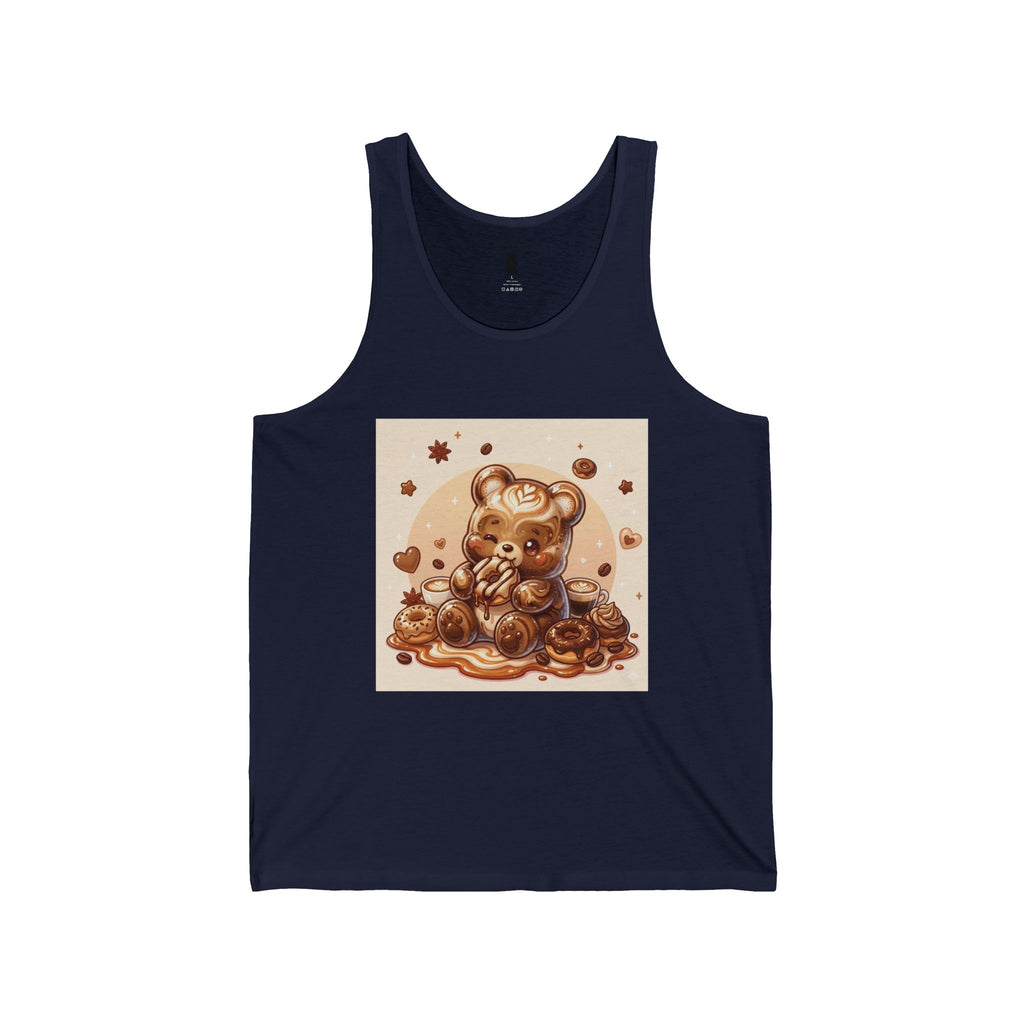 Chocolate Donuts & Espresso Coffee Swirl Gooey Gummy Bear — Cute Graphic Tank Top