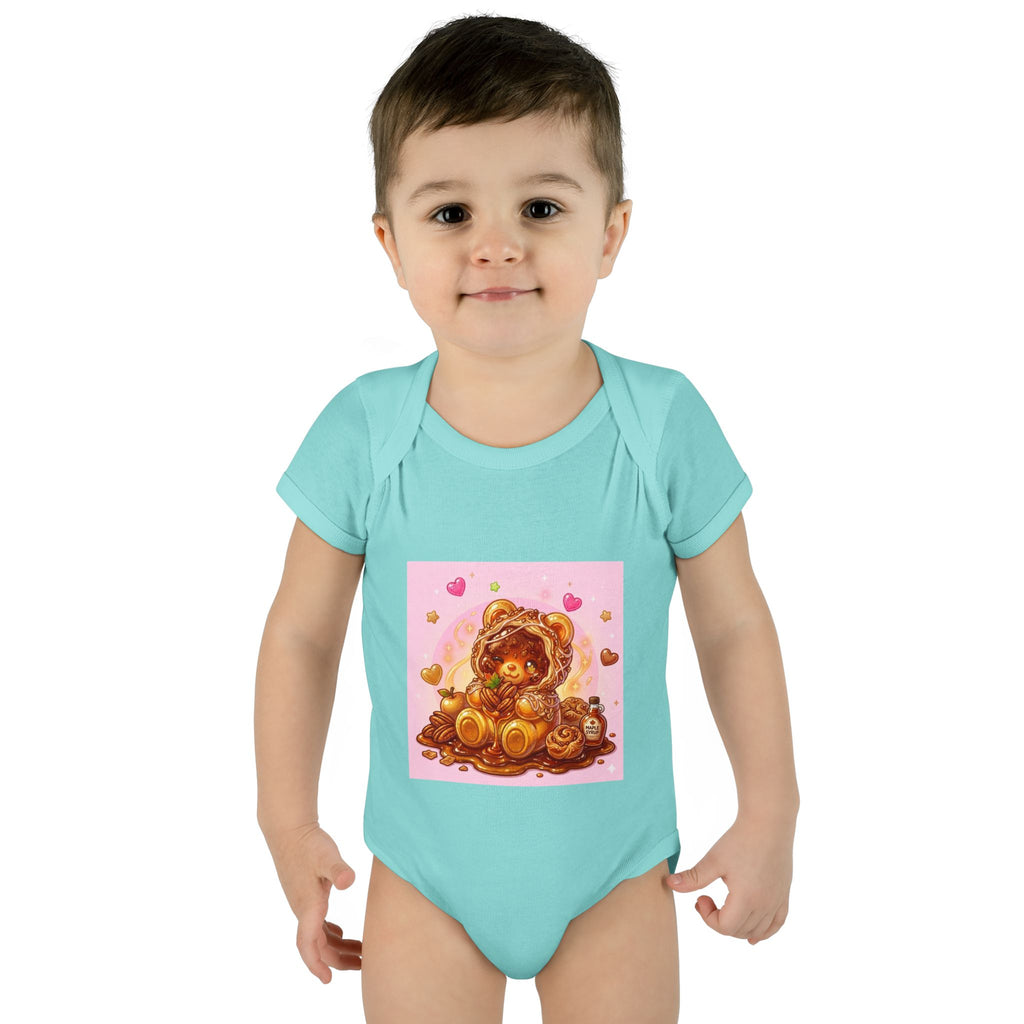 Maple Pecan Danish Gooey Gummy Bear in Puff PJs Baby Onesie