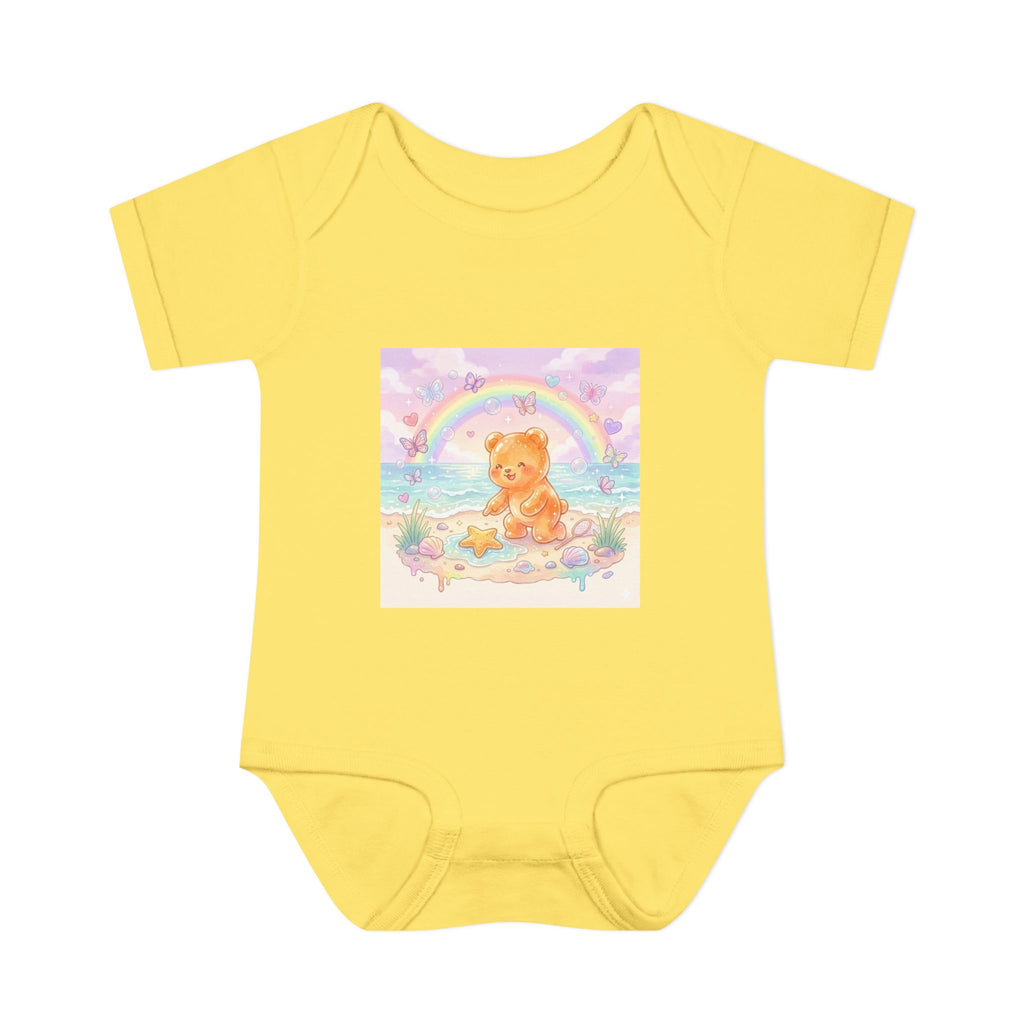 Gooey Gummy Beach Bear Rainbow & Starfish - Bodysuit