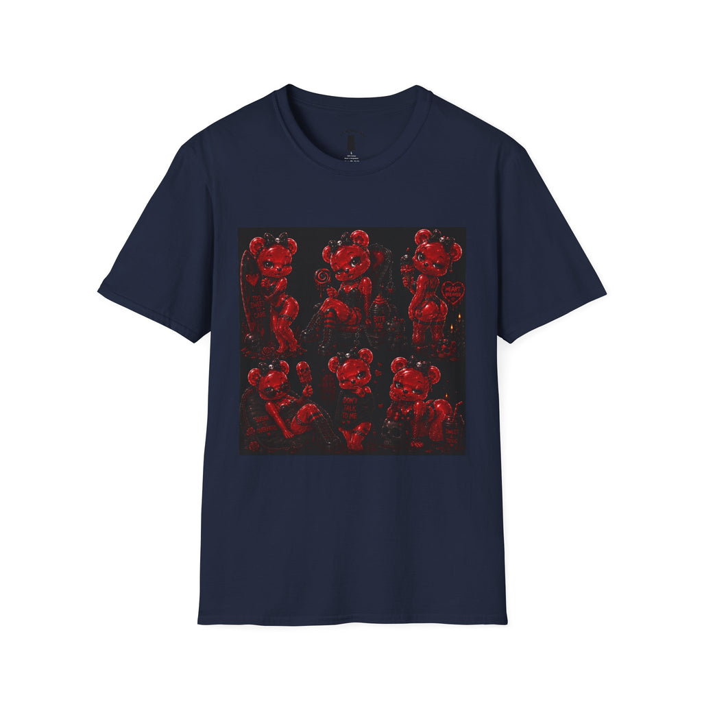 Punk Retro Crimson Red Oozy Bear Babe, Beach Pin Up Addition- Adult Graphic Shirt (18+)