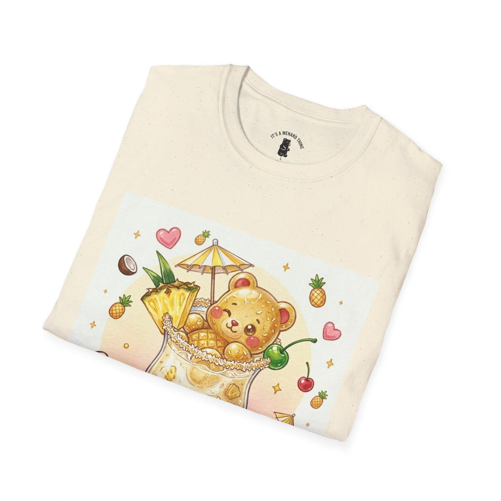 Pina Colada on the Beach, Boozy Gooey Gummy Bear- Kawaii Graphic T-Shirt