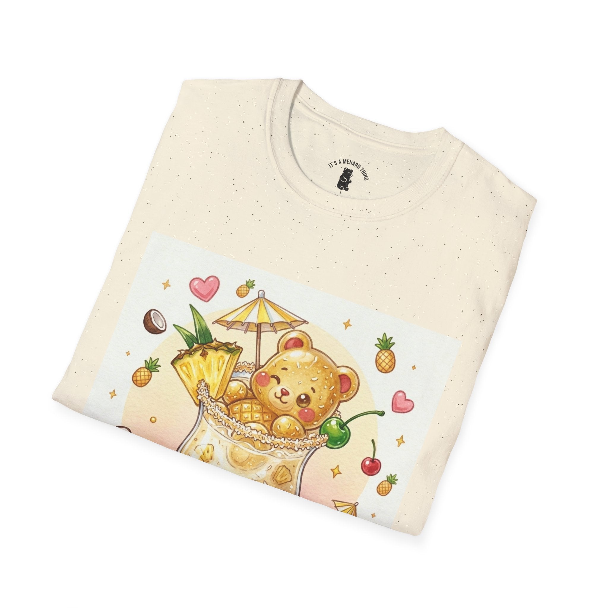 Pina Colada on the Beach, Boozy Gooey Gummy Bear- Kawaii Graphic T-Shirt